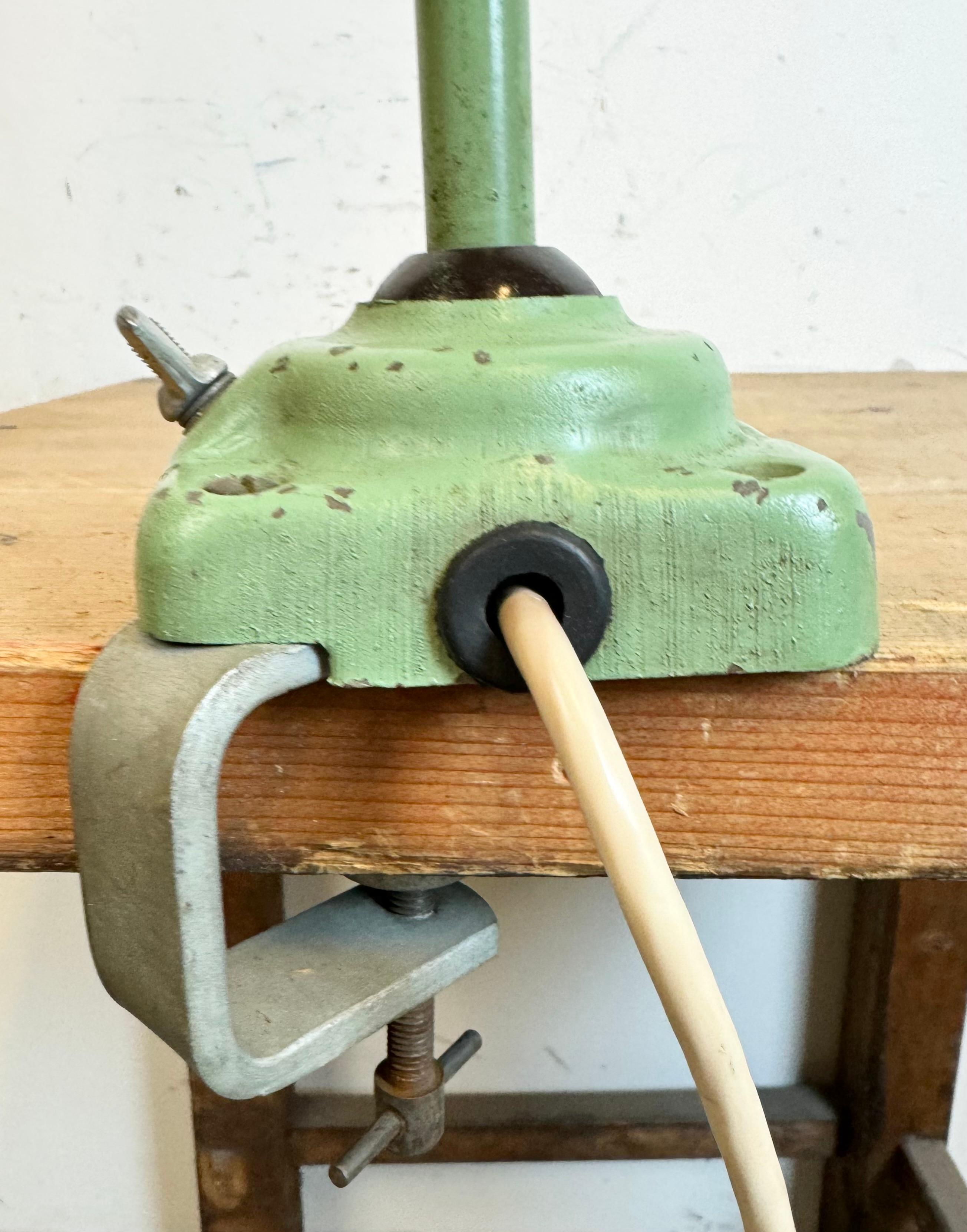 Green Industrial Workshop Table Lamp, 1960s For Sale 12