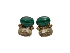 Grüne Iradj Moini Malachit & Quarz-Ohrringe