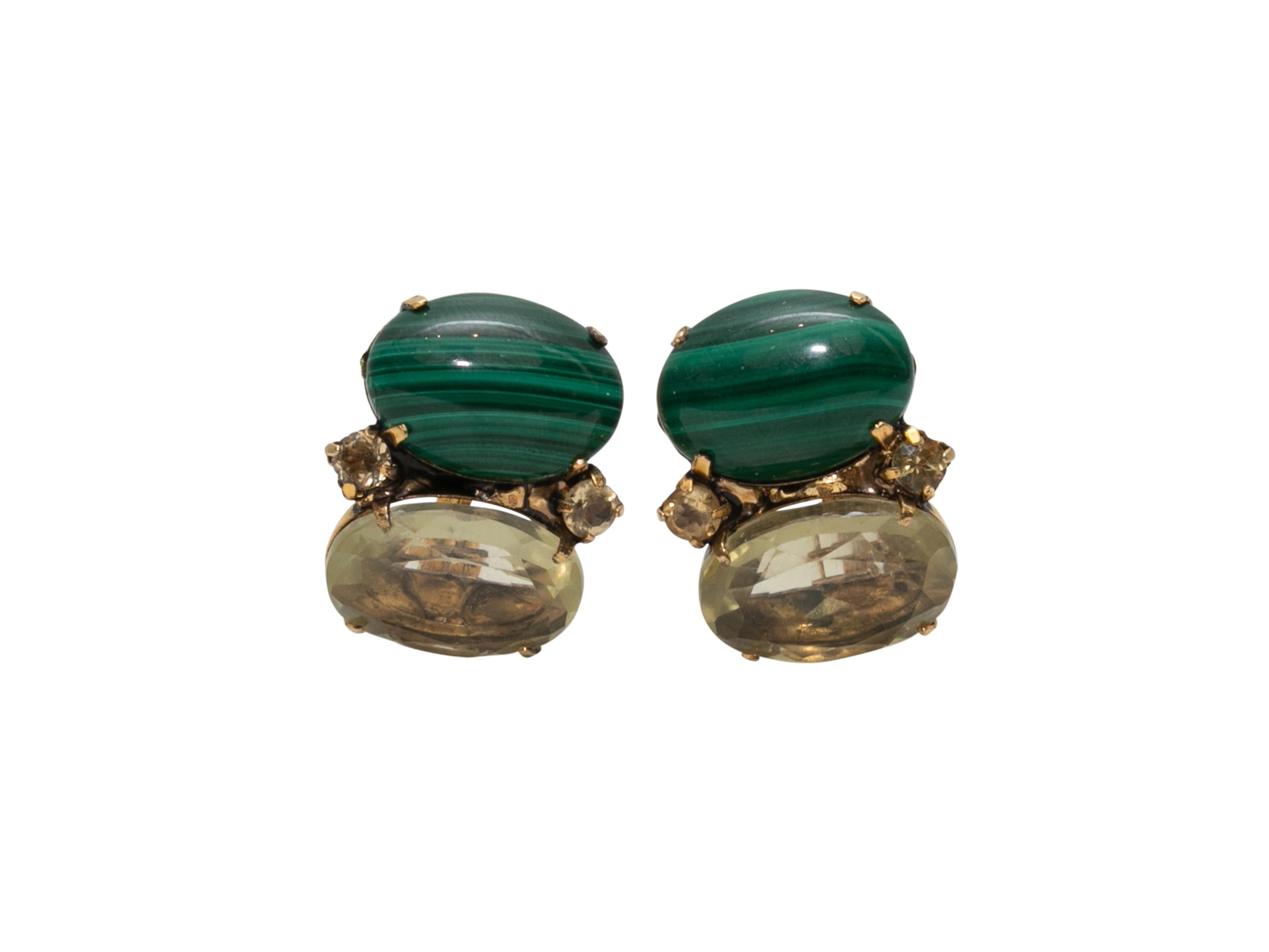 Green Iradj Moini Malachite & Quartz Earrings In Good Condition For Sale In New York, NY