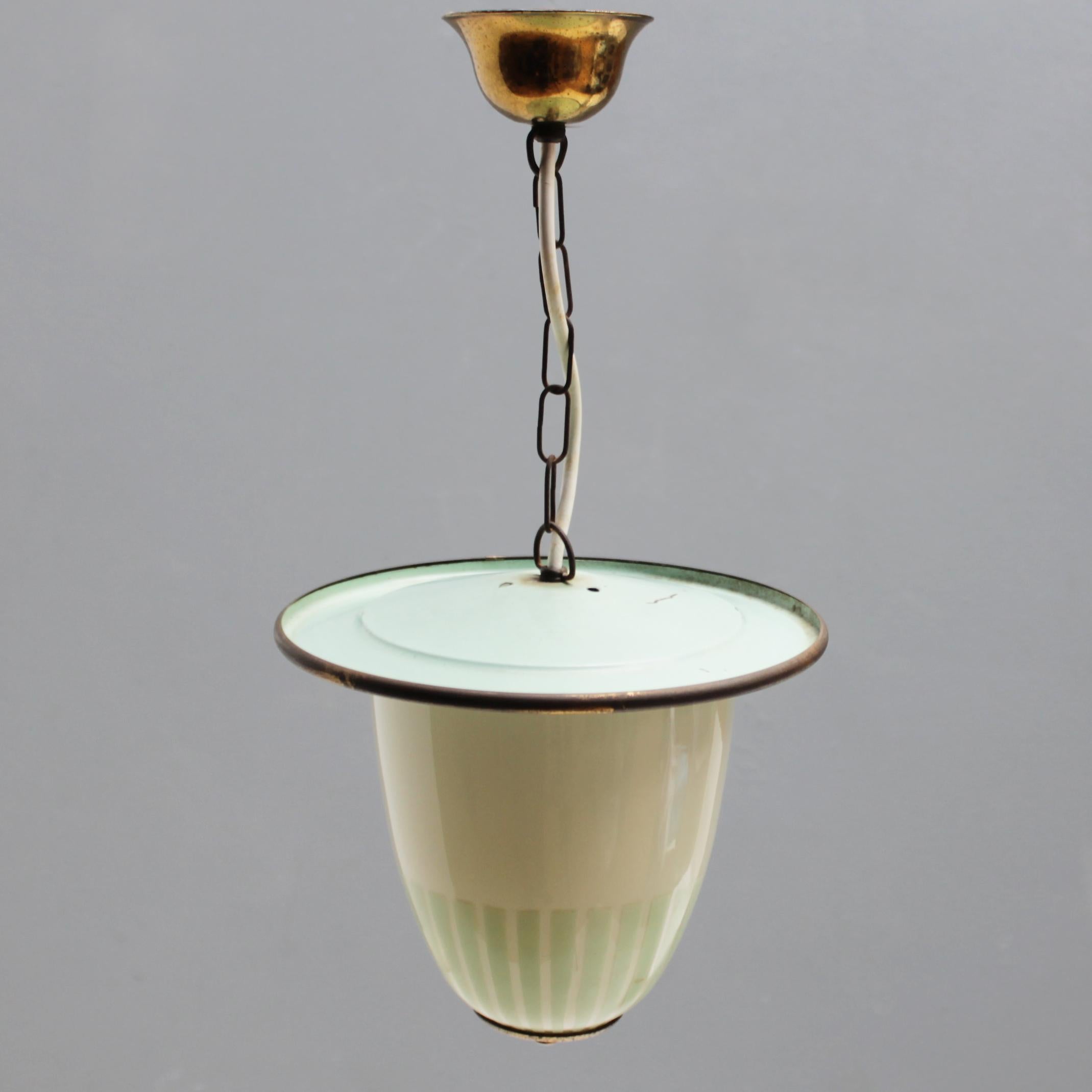 Brass Green Italian Acorn Lantern