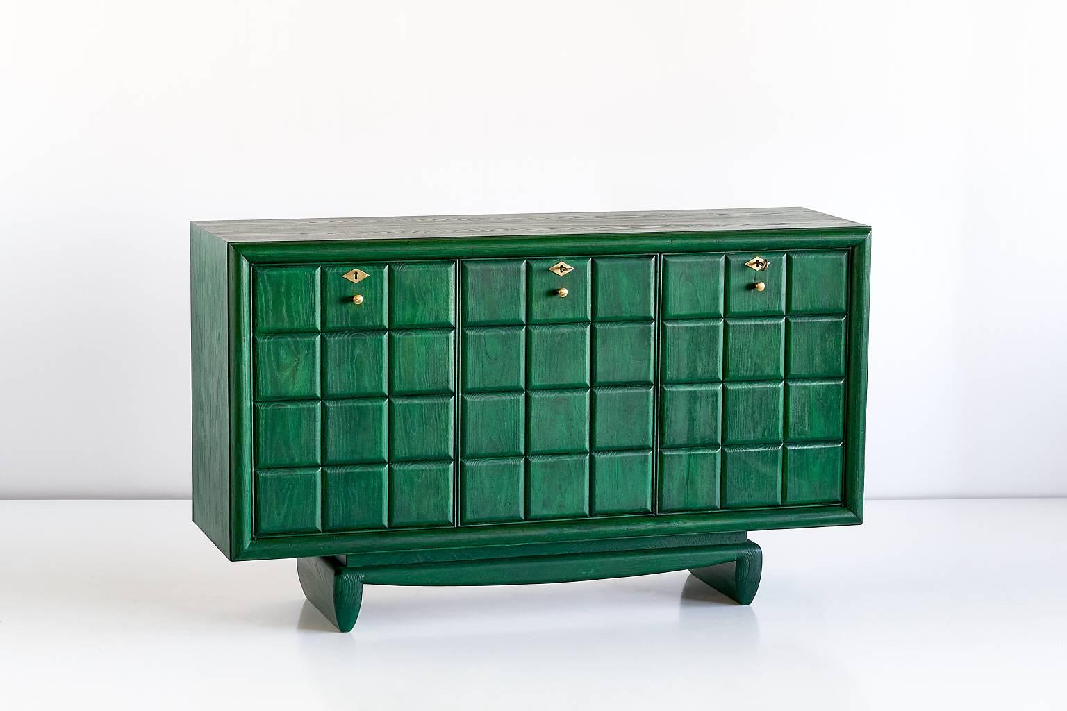 Green Italian Art Deco Console Designed for a Florentine Residence 3