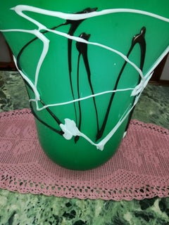 Green Italian Blown Glass Vase