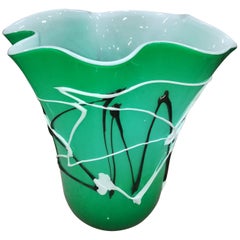 Green Italian Blown Glass Vase