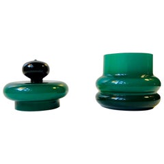 Jarra de vidrio verde italiano de Empoli, años 60