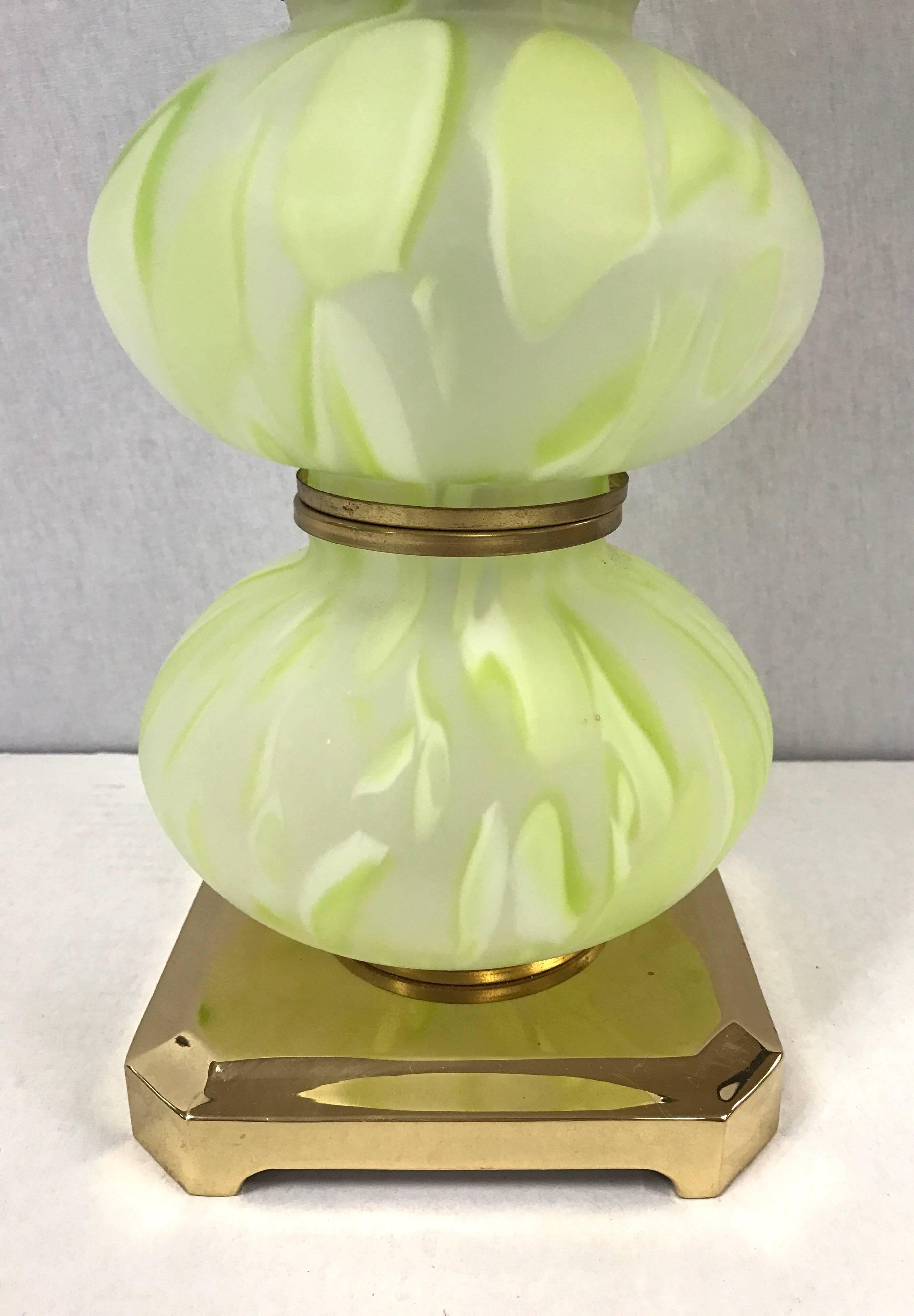 Mid-20th Century Green Italian Murano Glass Lamps Mid-Century Modern