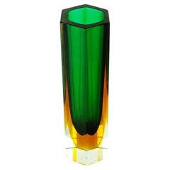 Vaso Sommerso verde di Murano di Flavio Poli per Seguso