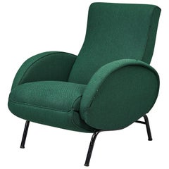 Green Italian Reclining Armchair by Nino Zoncada, 1950s