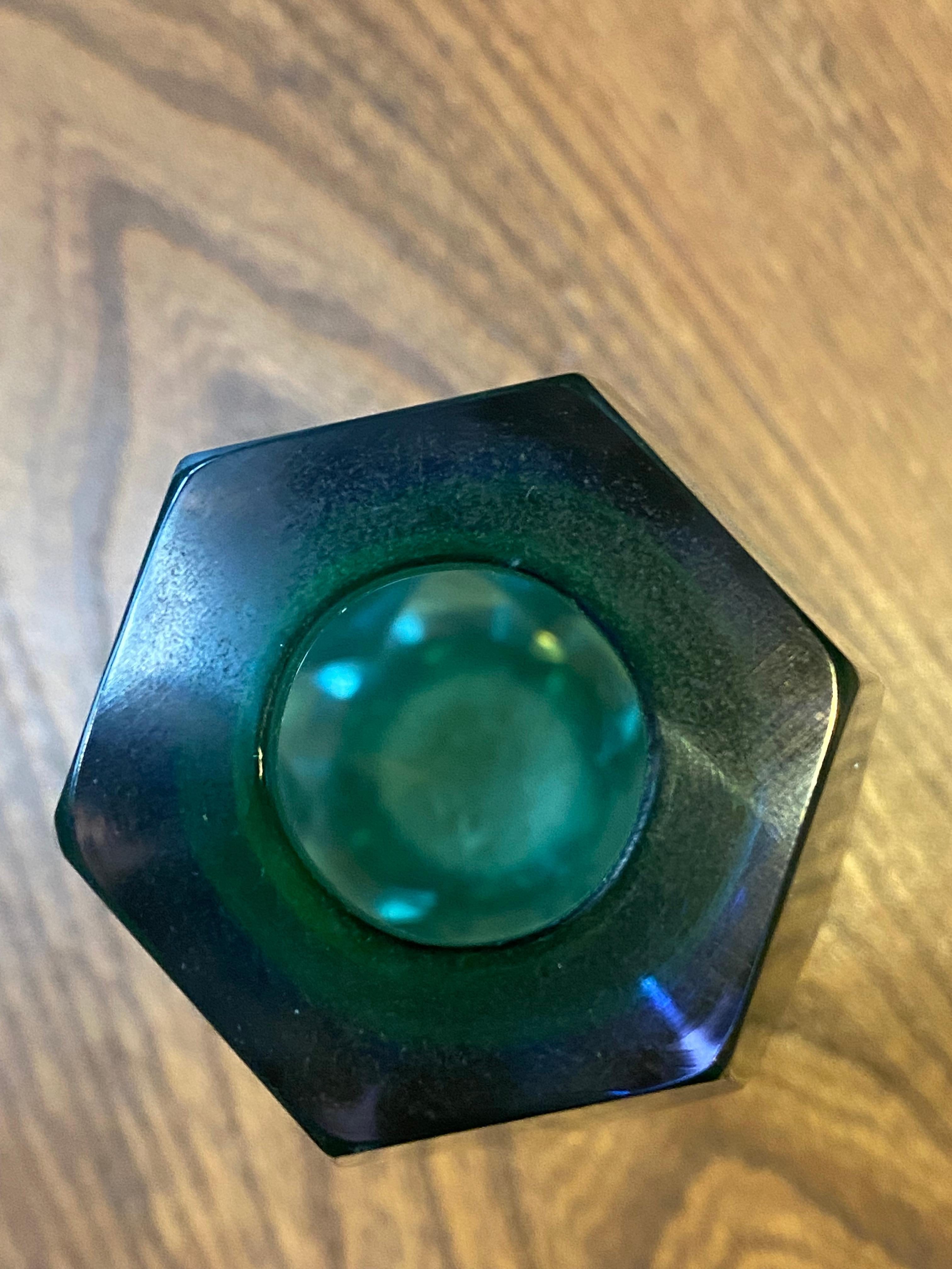 Jarrón verde italiano, Sommerso Murano Glass Flavio Poli para ALESSANDRO MANDRUZZATO Italiano en venta
