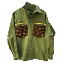 Green Jacket Military Brown Wool Gold Braid Silver Black Silk J Dauphin