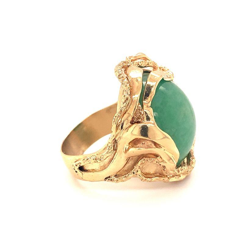 18k gold jade mens ring