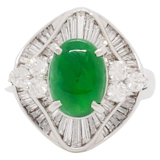 GIA Jade Diamond Platinum Ring For Sale at 1stDibs | jade platinum ring ...