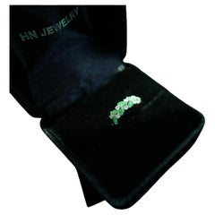 Anneau de mariage en or jaune 18K en jade vert et diamant