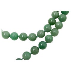 Green Jade Beaded Strand Necklace circa 1960s