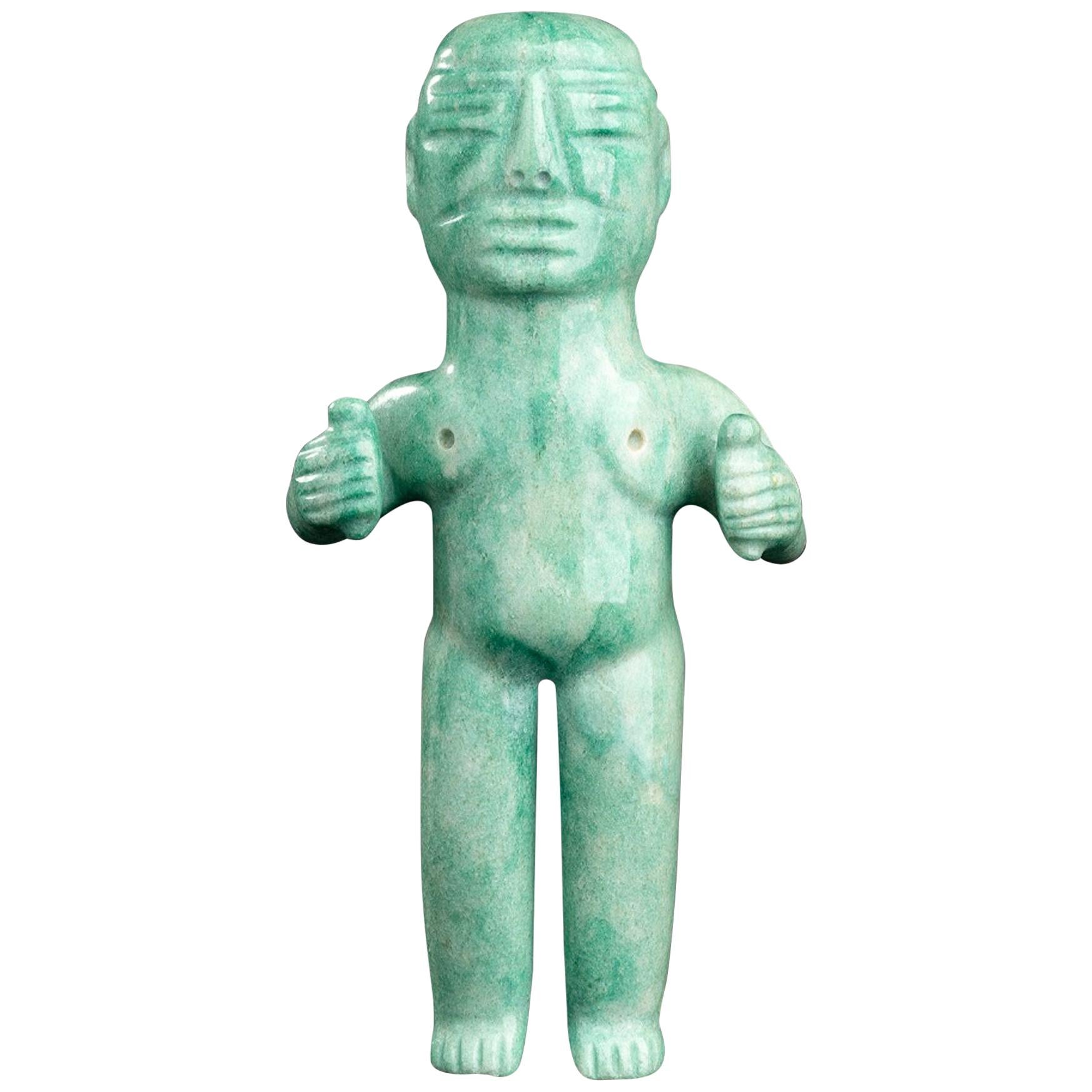 Green Jade Figure Olmec-Style, Mexico