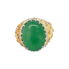 Green Jade Two-Tone 18K Gold Ring by Buccellati, circa 1960s
