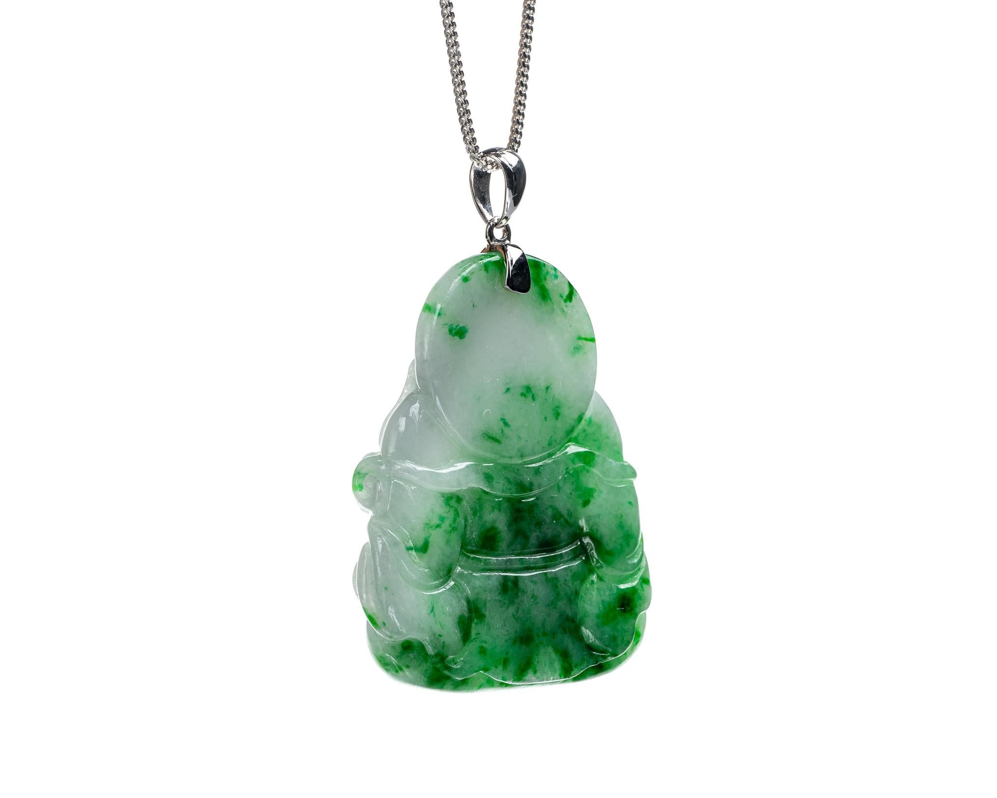 white jade buddha pendant
