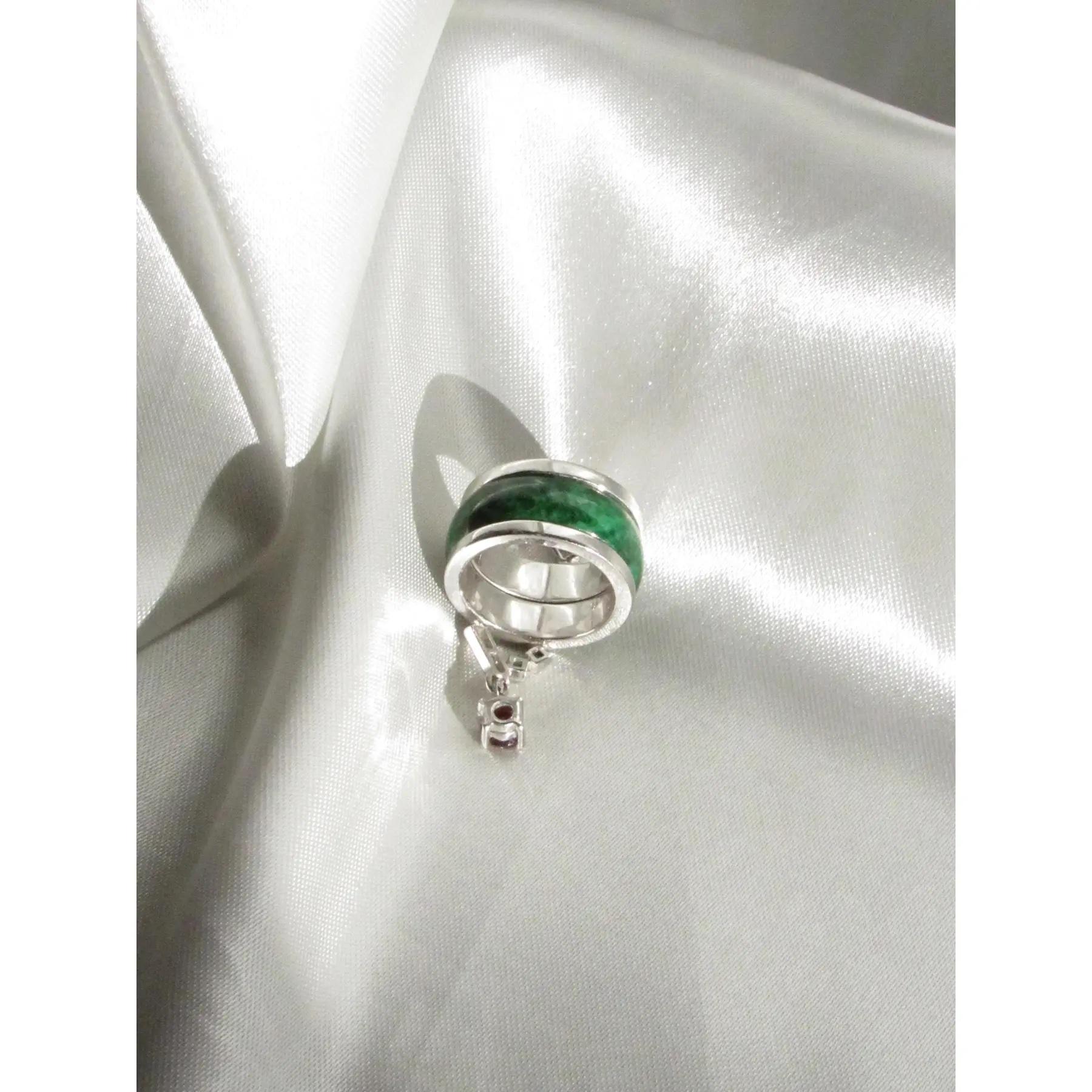 Green Jadeite Jade White Gold Cocktail Ring, Size 7 For Sale 4