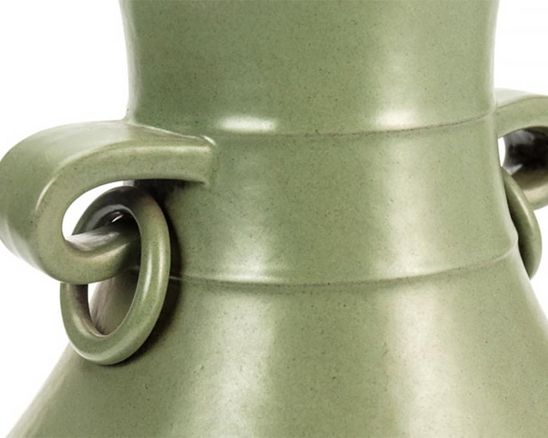 Green Japanese Vase by Ito Tozan I, Early 20th Century at 1stDibs