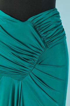 Green jersey wrapped and draped skirt ALEXANDRE VAUTHIER