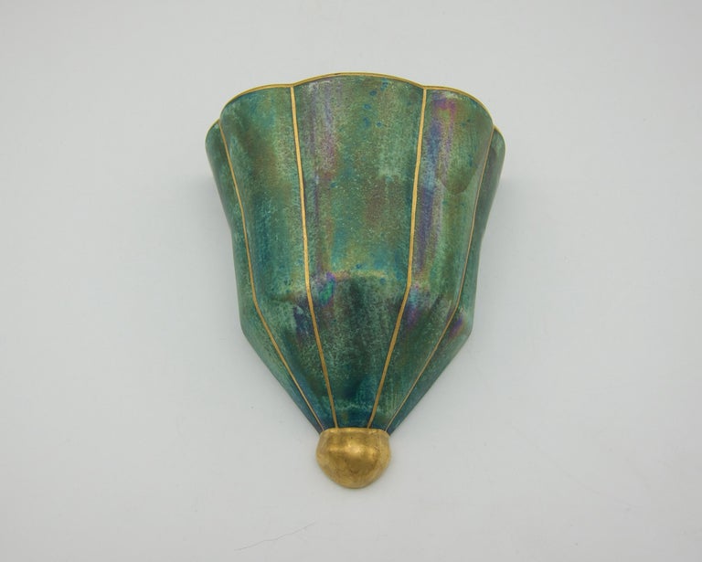 Green Josef Ekberg Art Deco Wall Pocket Vase from Gustavsberg of Sweden