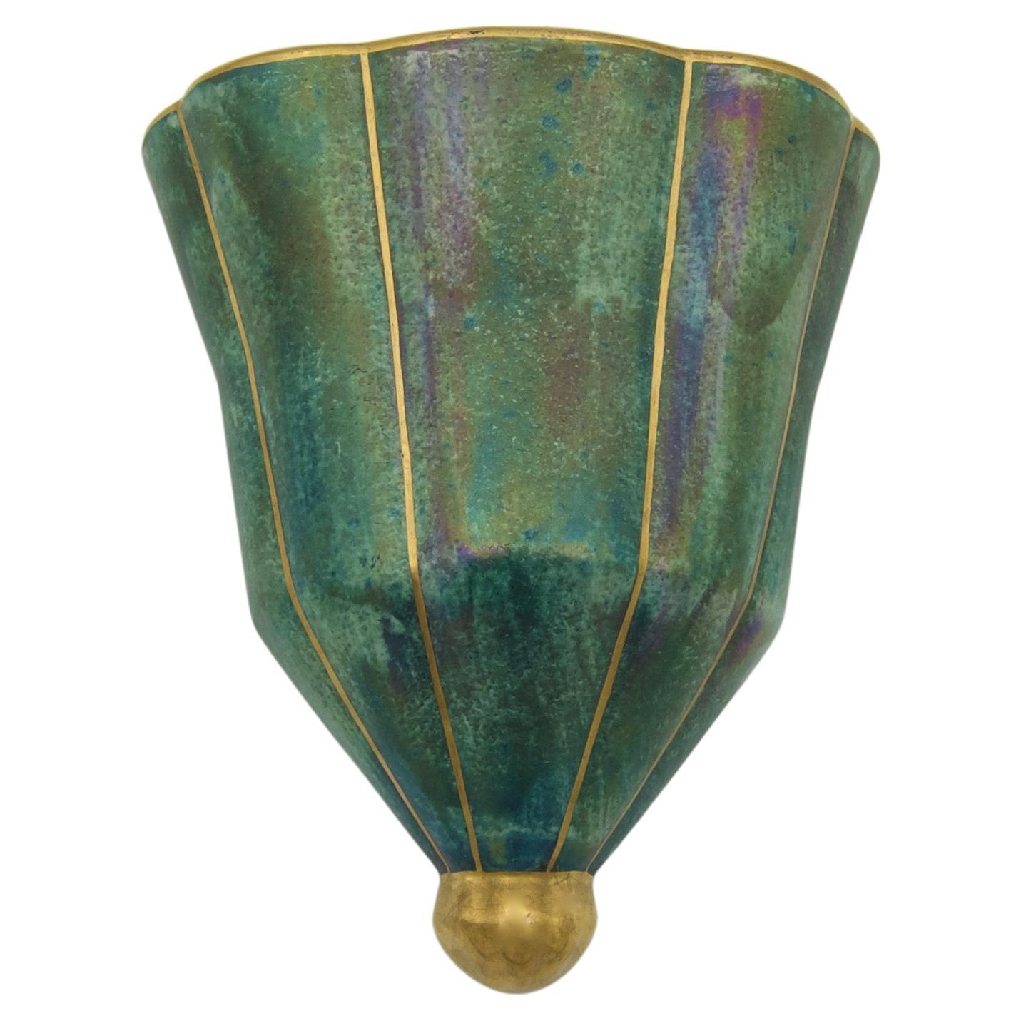 Green Josef Ekberg Gustavsberg Art Deco Wall Pocket Vase