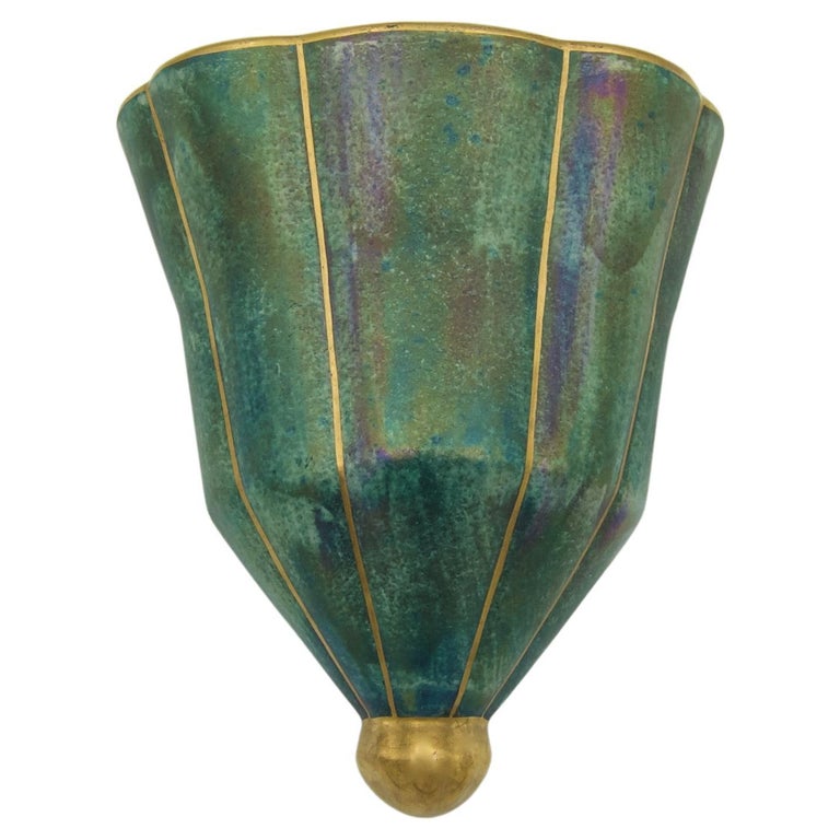 Green Josef Ekberg Art Deco Wall Pocket Vase from Gustavsberg of Sweden