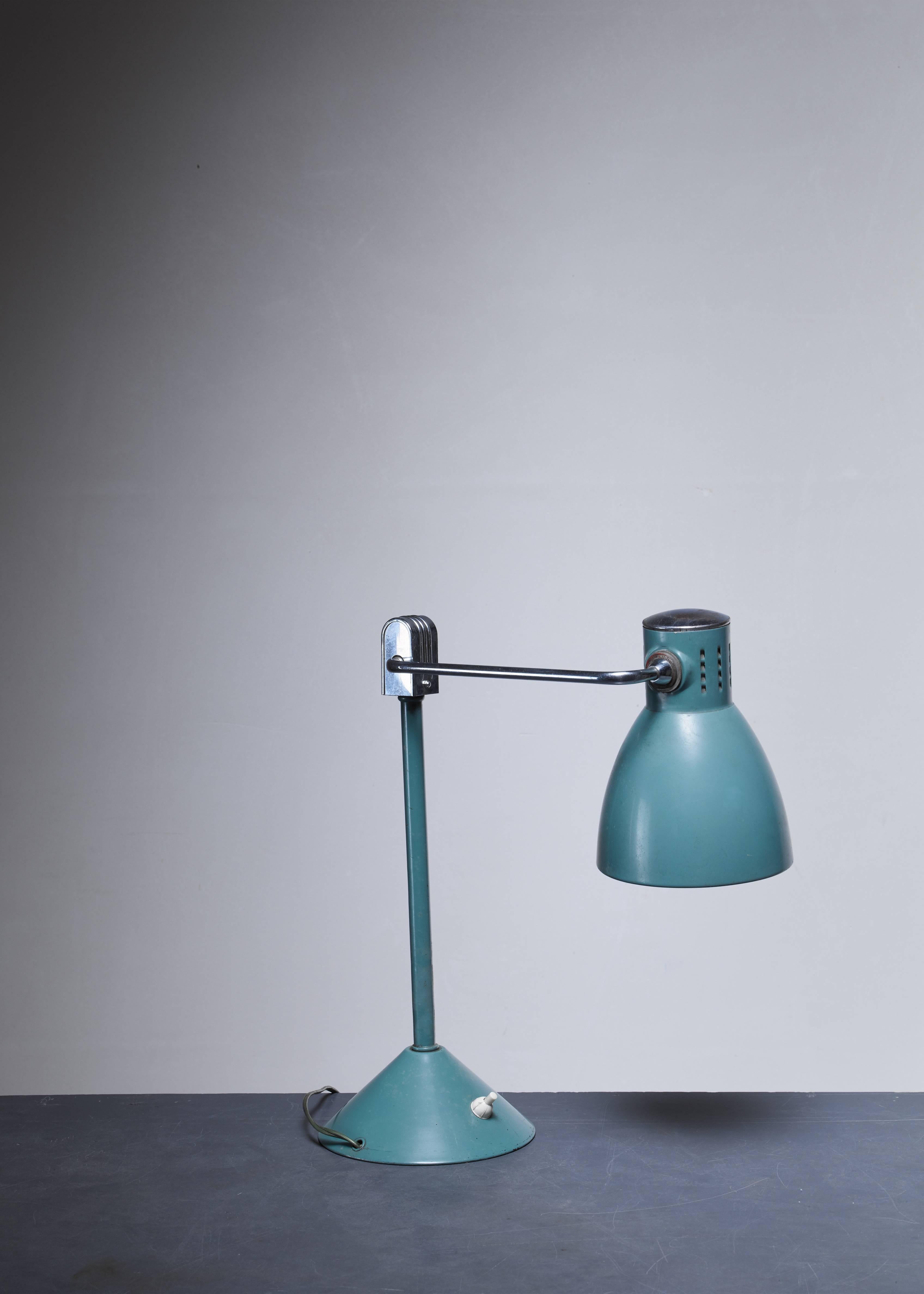 Green Jumo Table Lamp, France, 1940s For Sale 1