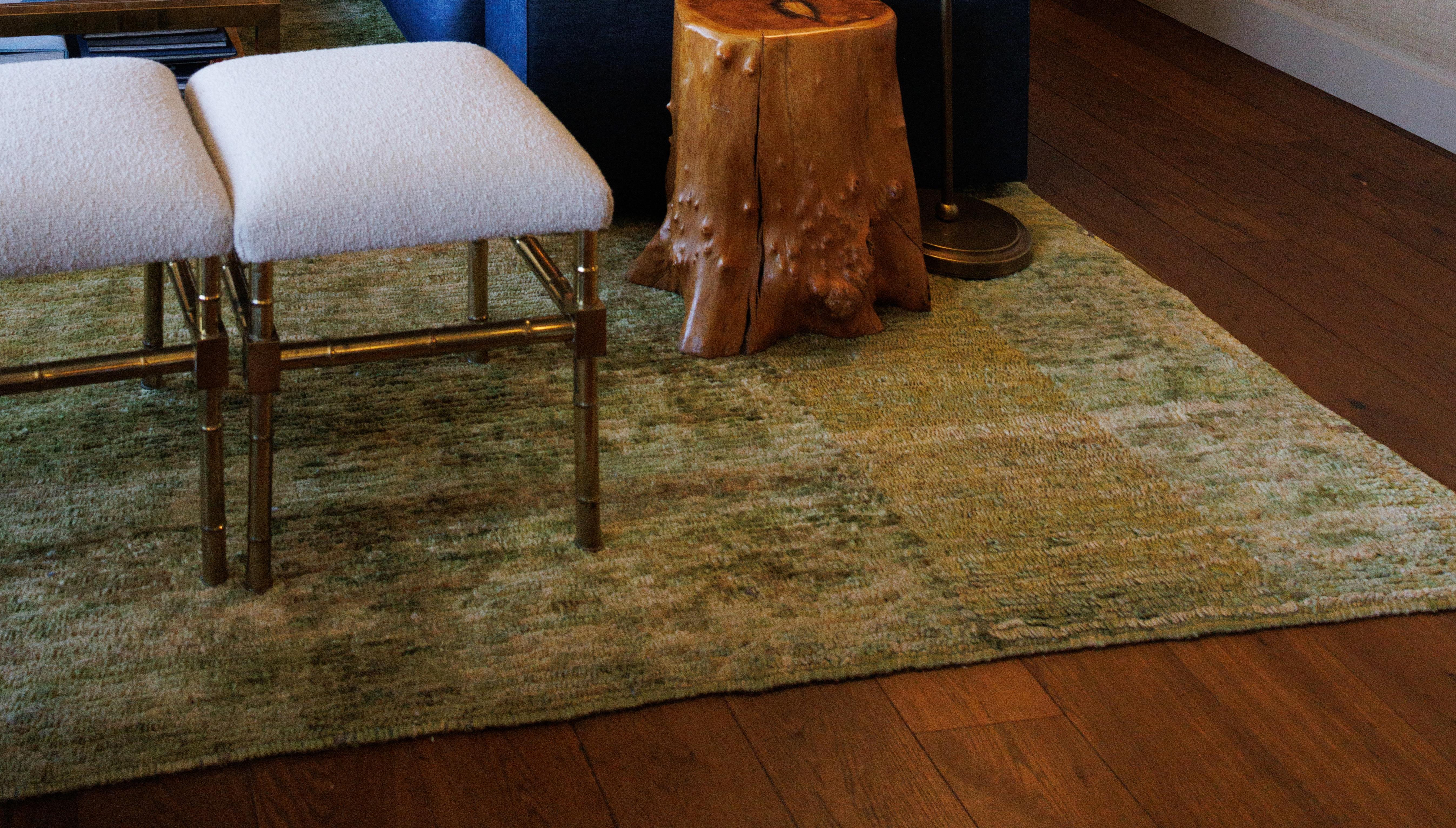 Indian Green Jute Plain Rug, from ANDY COHEN'S Personal Collection