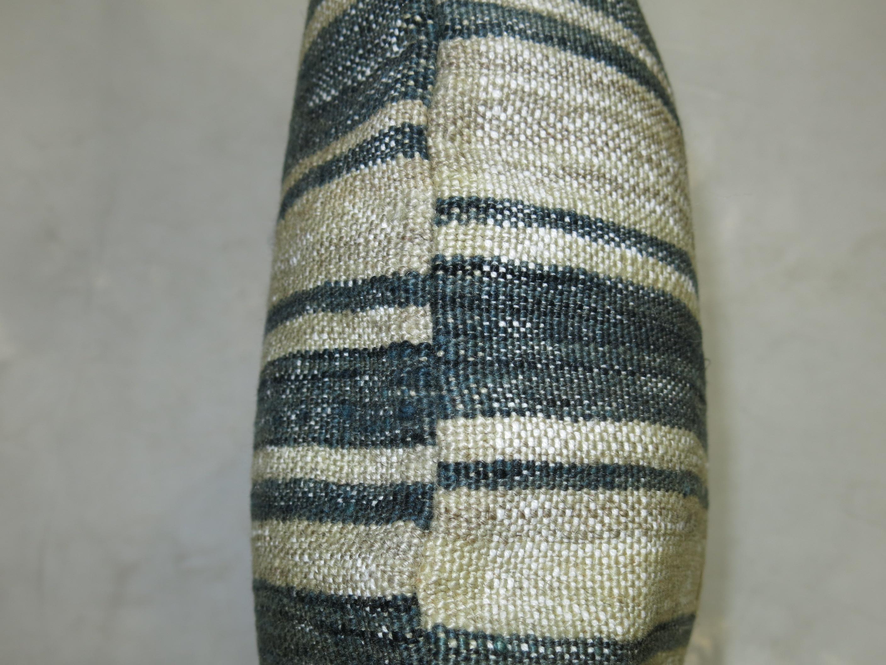 Green Khaki Beige Turkish Kilim Pillow In Good Condition For Sale In New York, NY