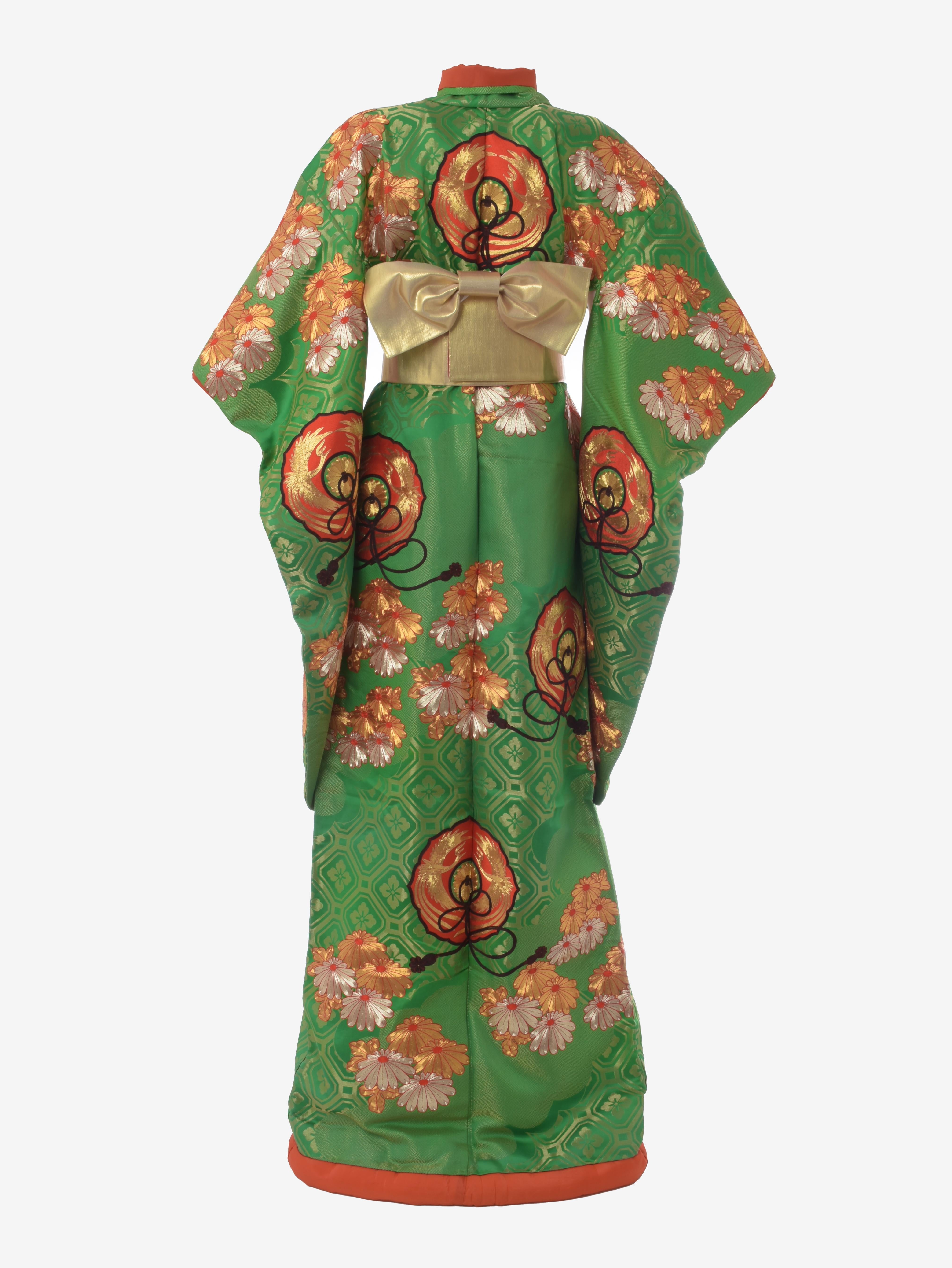 Green Kimono Uchikake In Excellent Condition For Sale In Milano, IT