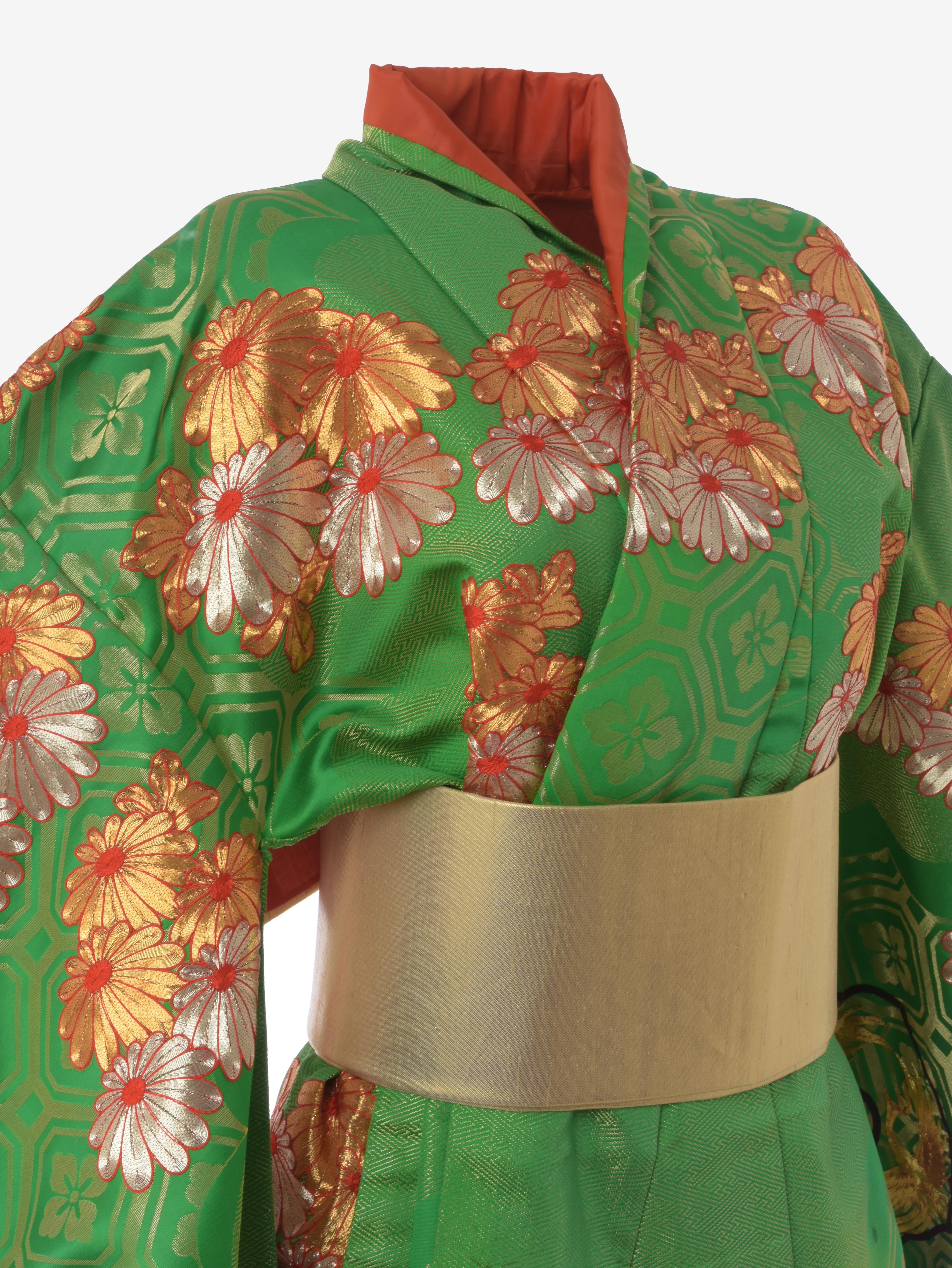 Women's Green Kimono Uchikake For Sale