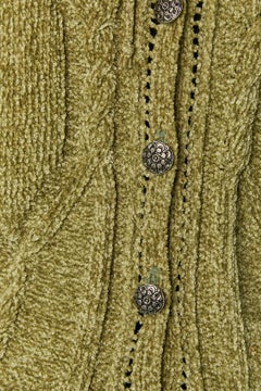 Green knit " chenille" cardigan Emmanuelle Khanh