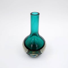 Green Kolben vase by Tamara Aladin Riihimaki for Riihimaen Lasi Oy, Finland