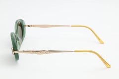 Green Krizia Rhinestone Vintage Sunglasses