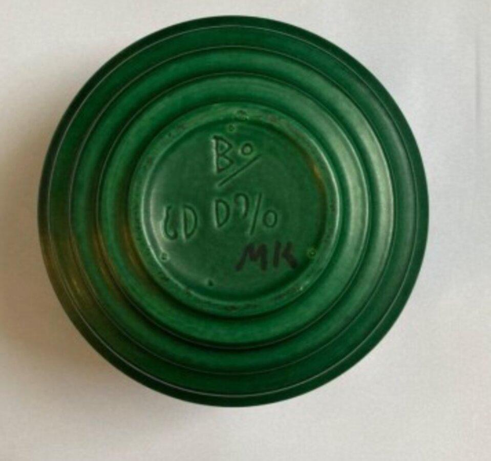 Swedish Green Kulva Vase by Ewald Dahlskog For Sale