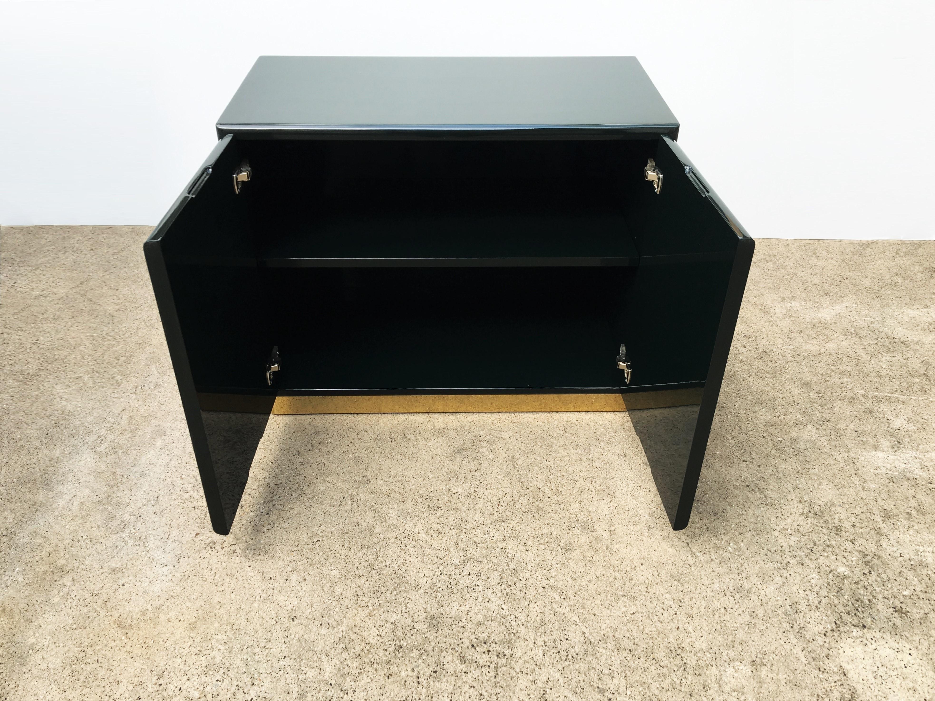 Green Lacquered Cabinets or Nightstands by Milo Baughman for Thayer Coggin 1