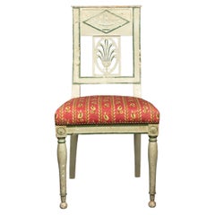 Green Lacquered Directoire Chair with Palmette & Cassolette Details(6 Available)