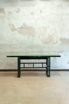 Consola Mcguire lacada en verde con superficie abatible - San Francisco, 1970