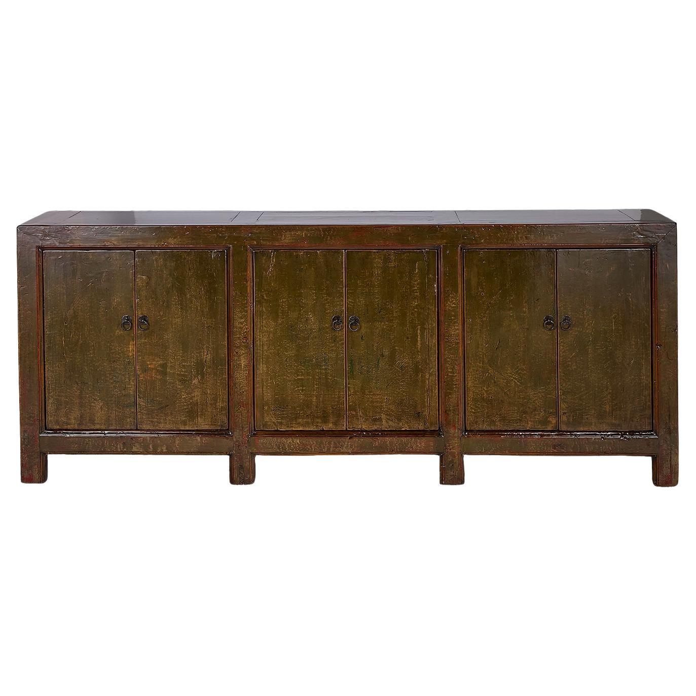 Server laccato verde con patina originale