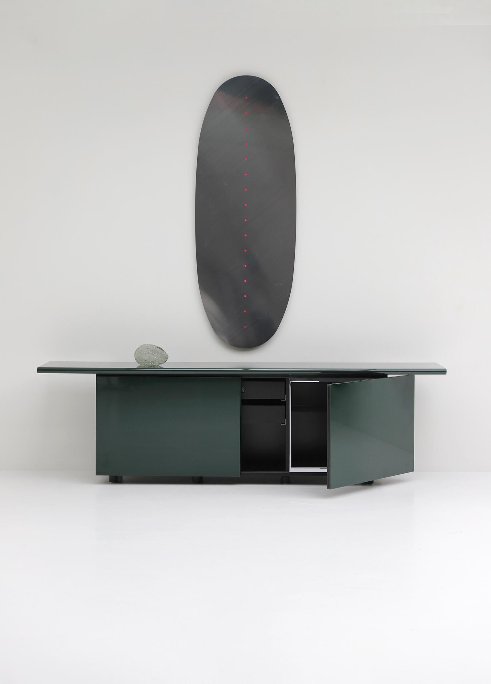 Green Lacquered Sheraton Sideboard by Giotto Stoppino for Acerbis 1977 3