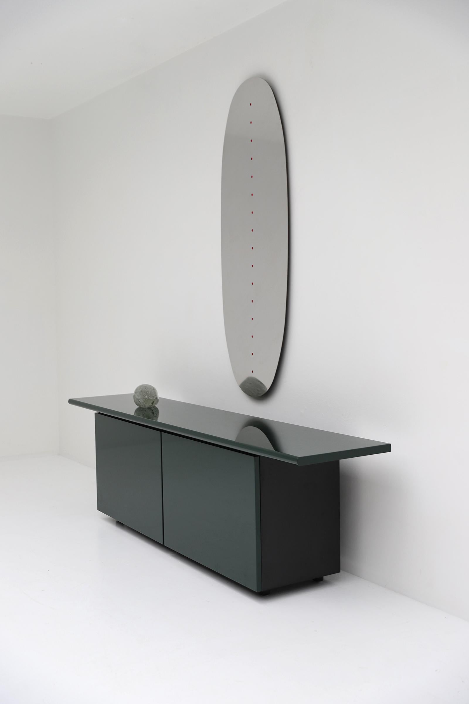 Late 20th Century Green Lacquered Sheraton Sideboard by Giotto Stoppino for Acerbis 1977