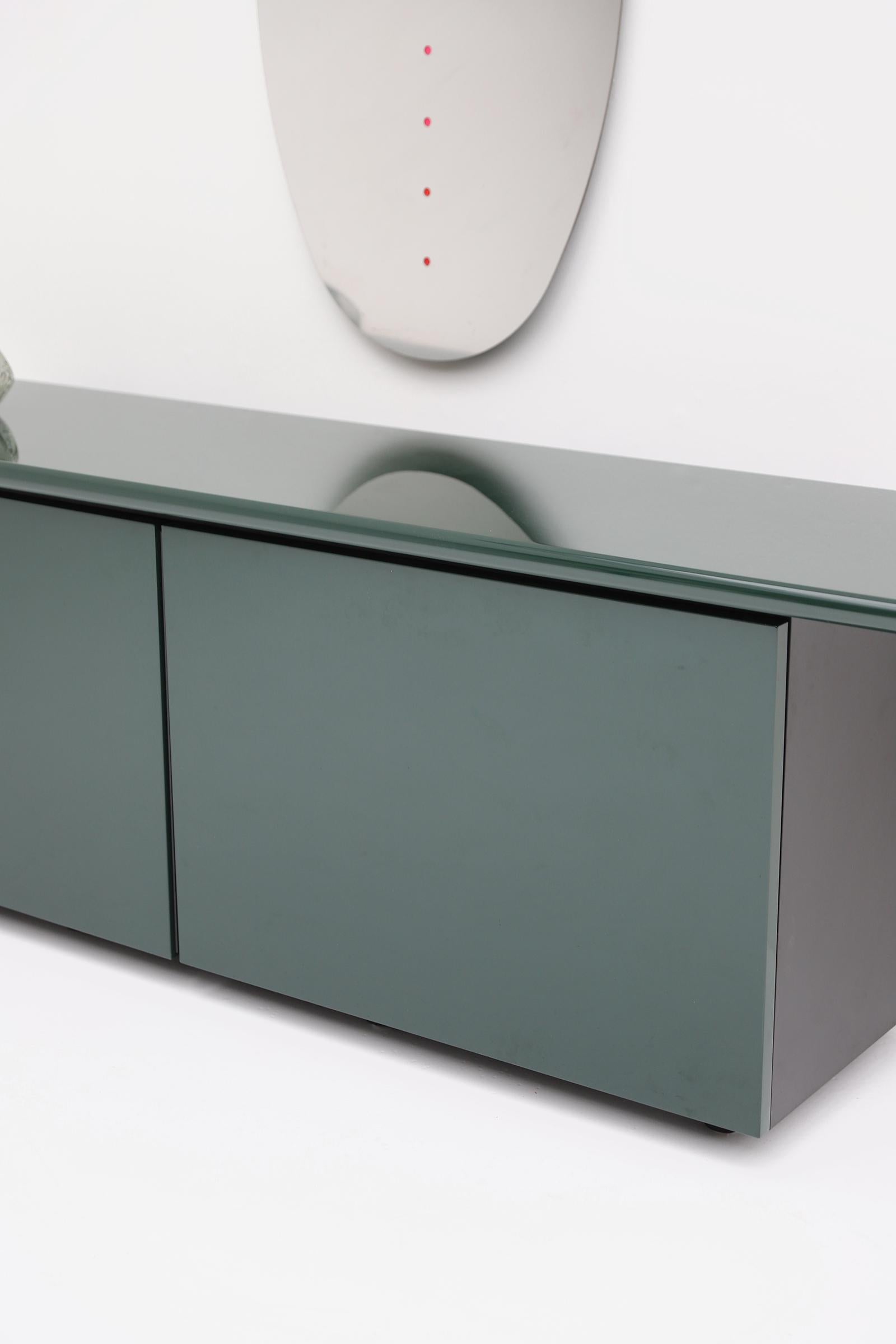 Metal Green Lacquered Sheraton Sideboard by Giotto Stoppino for Acerbis 1977