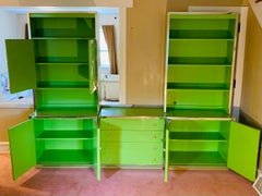 Green Lacquered Wall Unit by Henredon Furniture, 1970's, American