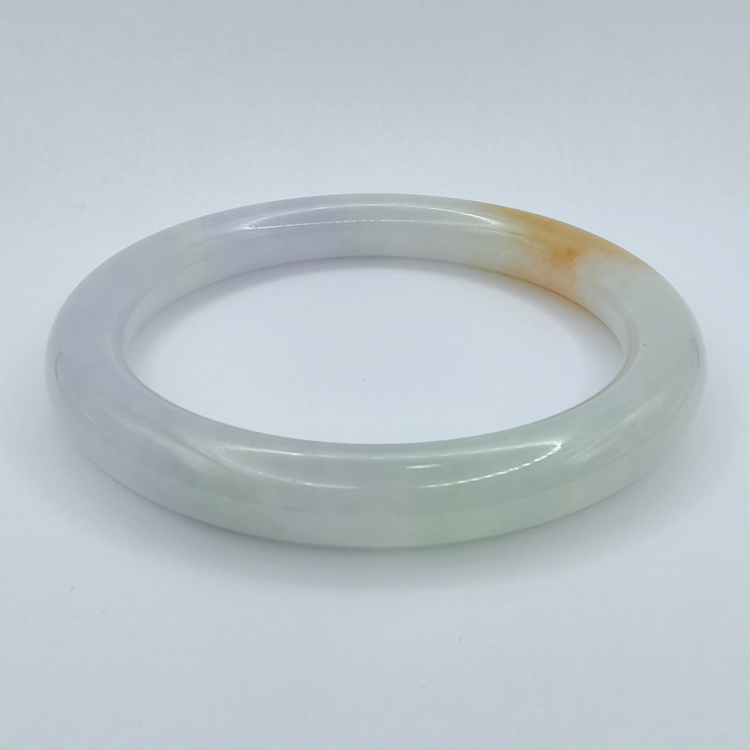 Green, Lavender, Red Tri-Color Jadeite Jade Bangle #1 In New Condition For Sale In Wan Chai District, HK