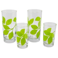 Bicchieri da bere con motivo organico a foglie verdi Bicchieri da bar Set di 26 bicchieri