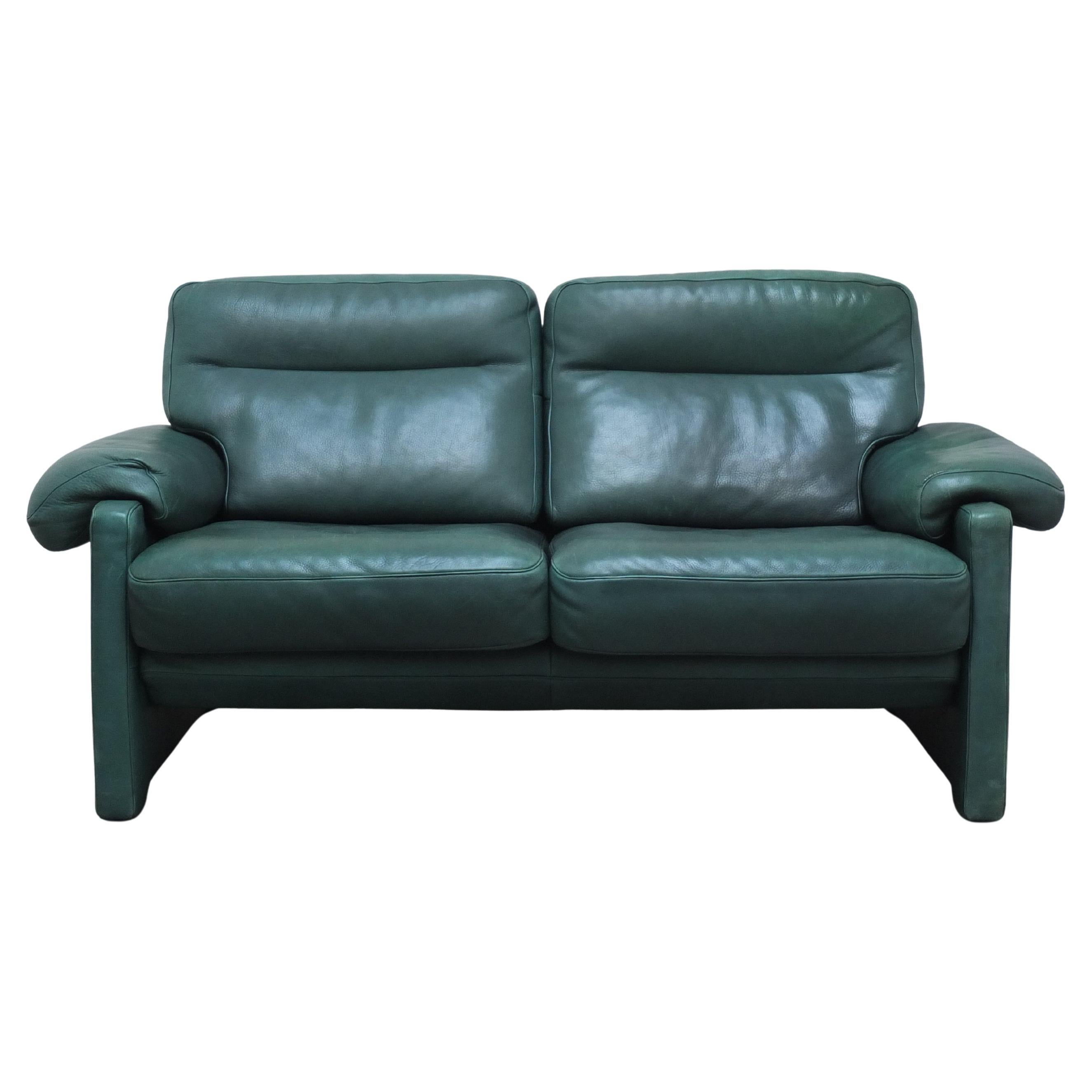 Green Leather 2-Seater 
DS-70
 Sofa by De Sede, 1980s For Sale