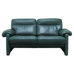 Green Leather 2-Seater 
DS-70
 Sofa by De Sede, 1980s
