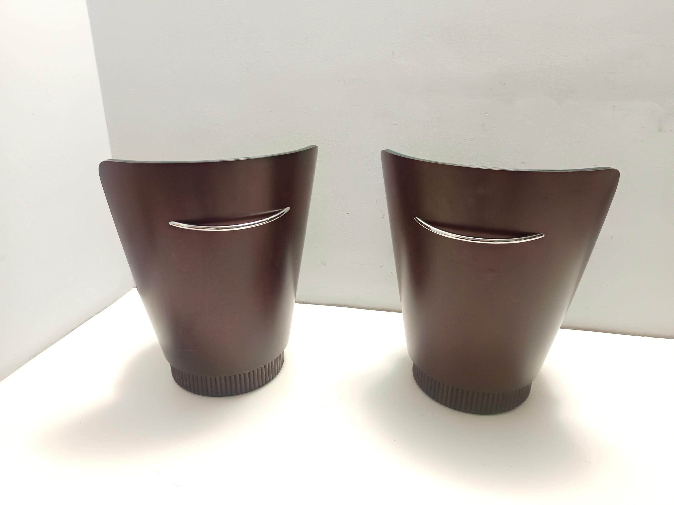 Loungesessel aus grünem Leder und gemustertem Stoff von Adam Tihany für Colbert, 1995 (Buchenholz) im Angebot