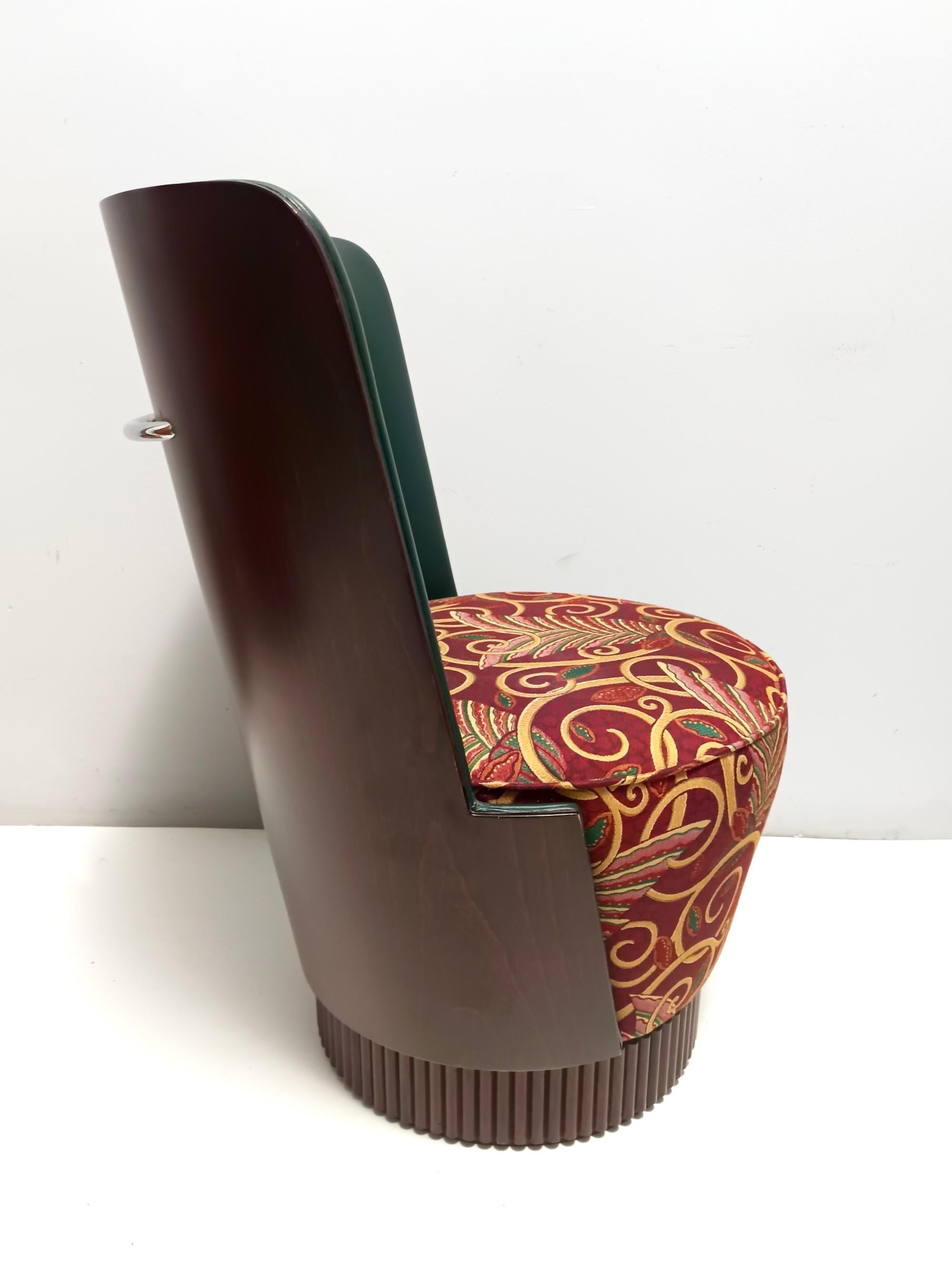 Loungesessel aus grünem Leder und gemustertem Stoff von Adam Tihany für Colbert, 1995 im Angebot 2