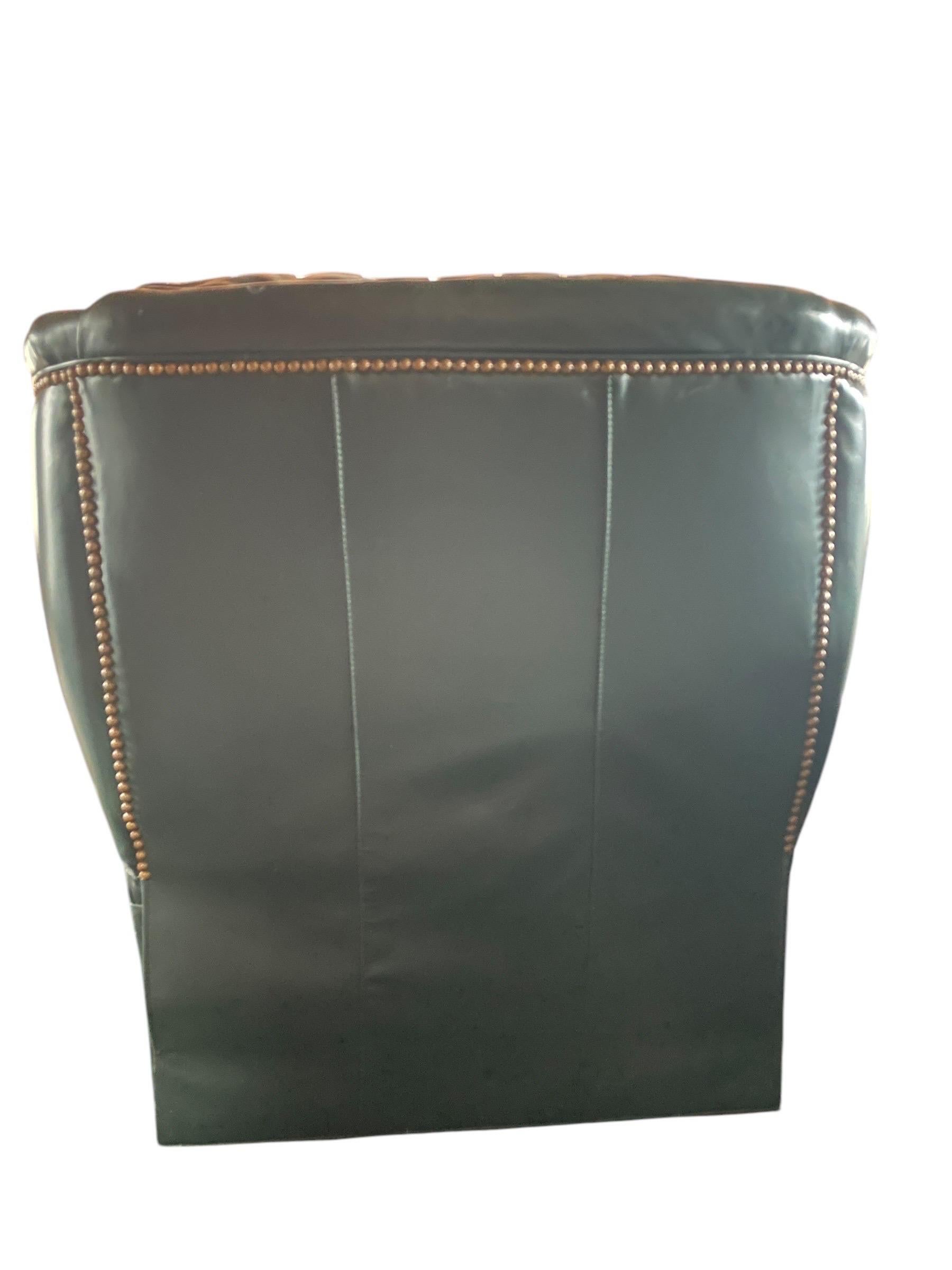 Green Leather Armchair Recliner by Hancock and Moore 1